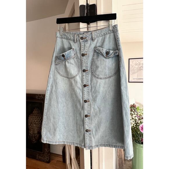 Sweet Saltd Denim Midi Skirt – High-Waisted & Timeless, Size S/M - Picture 1 of 7